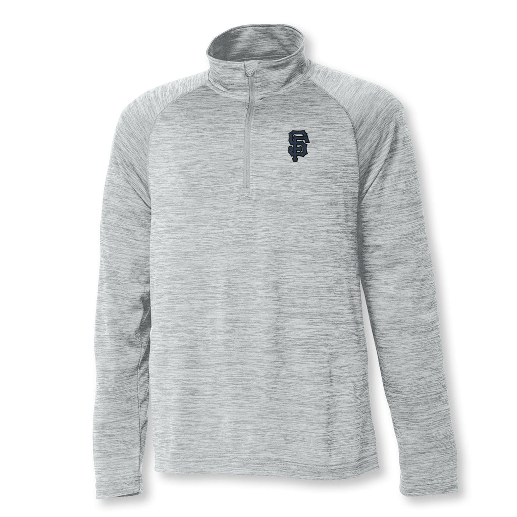 Monograms For Me Gray / XSmall Mens Space Dy Performance Quarter Zip