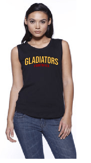 Monograms For Me XSmall / Black / Gladiators Football Johns Creek Ladies Spiritwear Tank