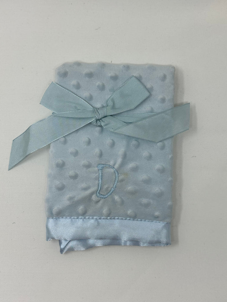 vendor-unknown For the Little Ones Blue / D Single Initial Minky Dot Lovie