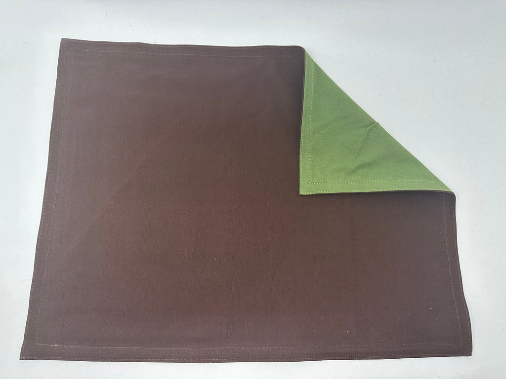 vendor-unknown Home Essentials Brown/Green Reversible Placemat