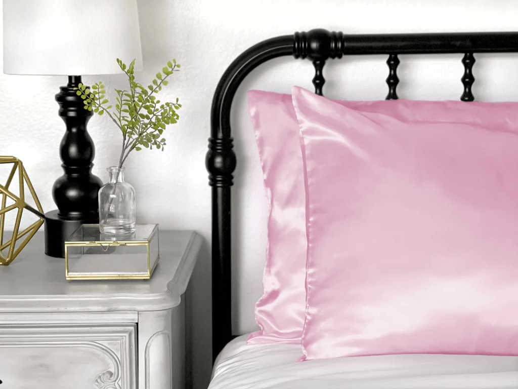 vendor-unknown Home Essentials Pink Satin Pillow Cover