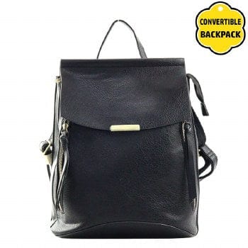 vendor-unknown Purses Black Convertible Backpack