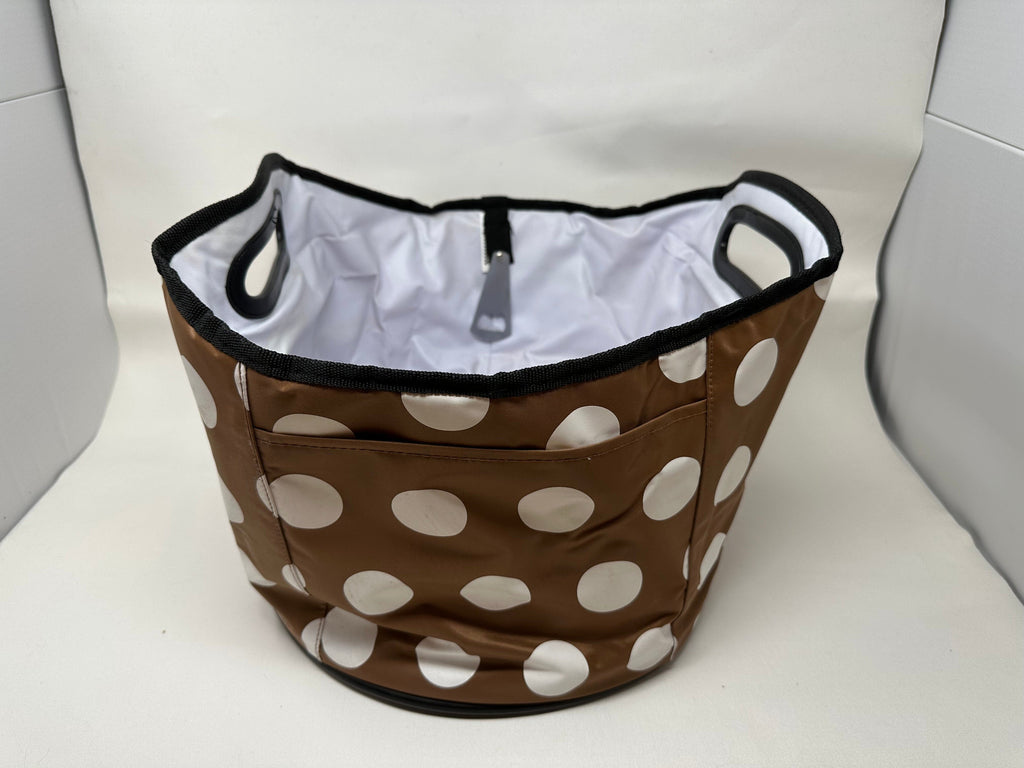 vendor-unknown Purses Brown and White Dots Cooler Bucket