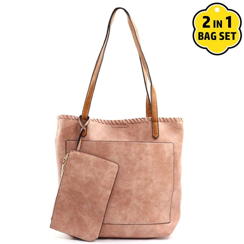 vendor-unknown Purses Rose 2 in 1 Faux Leather Handbag