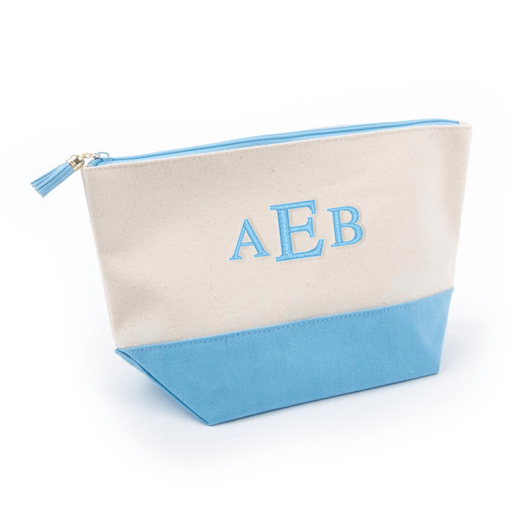 Monograms For Me Light Blue Canvas Cosmetic Pouch