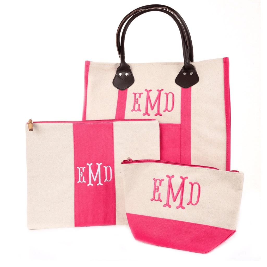 Monograms For Me Monogrammed Canvas Cosmetic Pouch