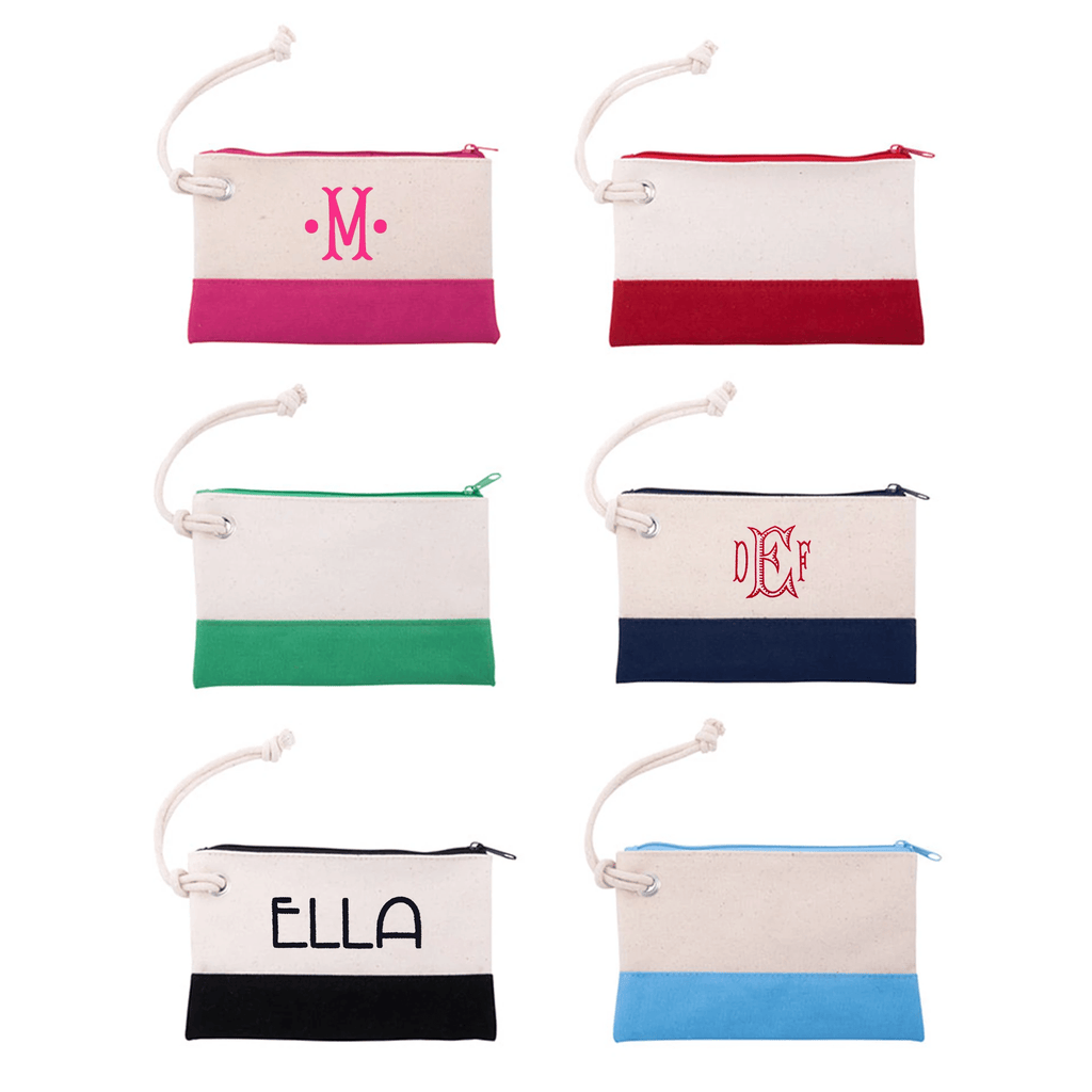 Monograms For Me Monogrammed Canvas Rope Pouch