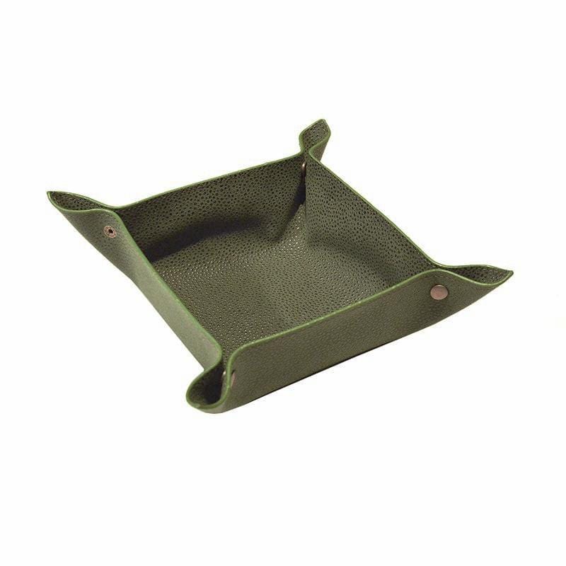 vendor-unknown For the Guys Green Monogrammed Faux Leather Valet Tray