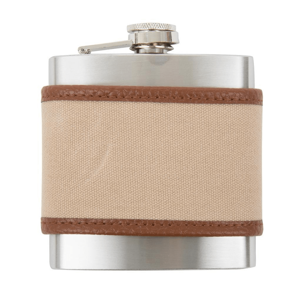 vendor-unknown For the Guys Khaki Monogrammed Flask