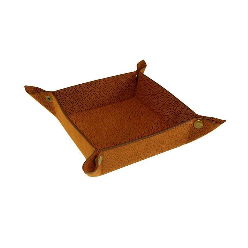 vendor-unknown For the Guys Orange Monogrammed Faux Leather Valet Tray