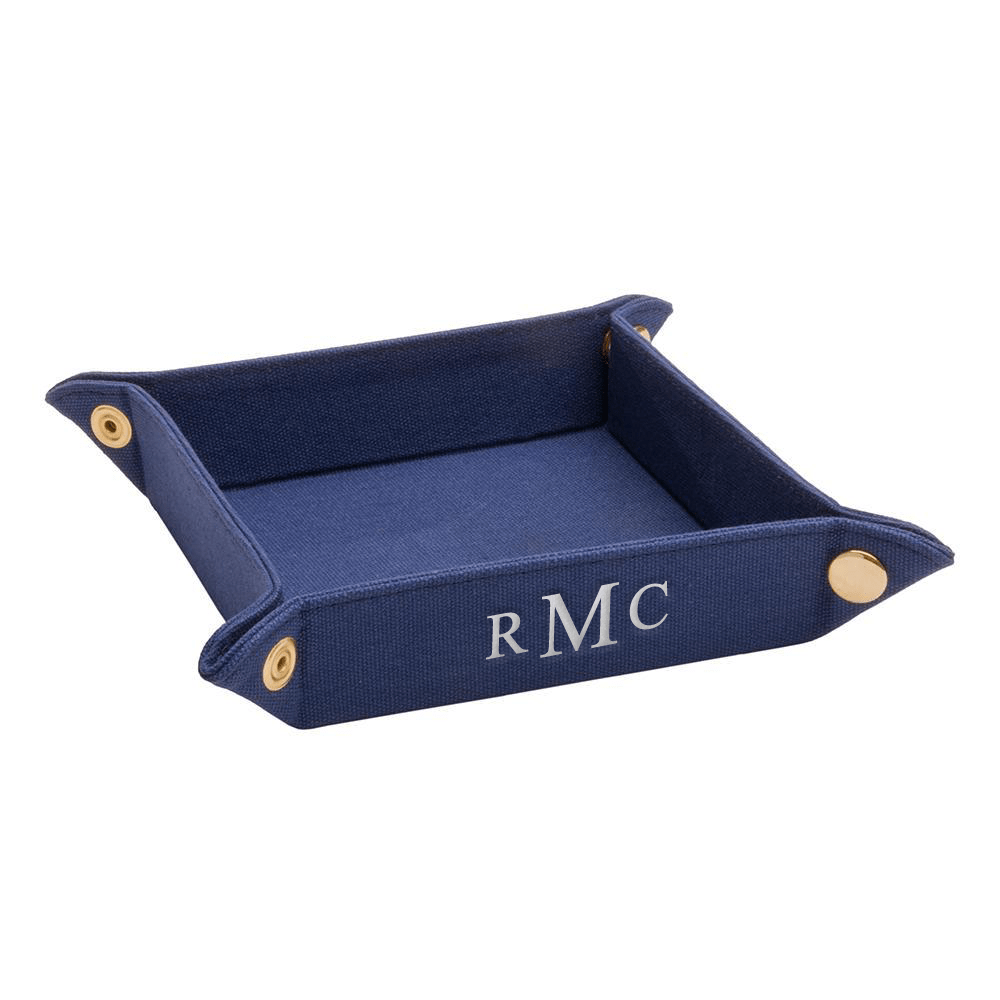vendor-unknown For the Guys Royal Blue Monogrammed Fabric Valet Tray