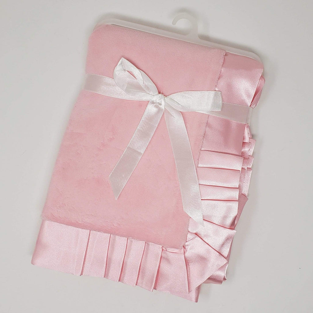 vendor-unknown For the Little Ones Pink Monogrammed Silky Baby Blanket