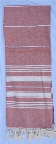vendor-unknown Fun4Summer Monogrammed Turkish Towel - Red Stripe