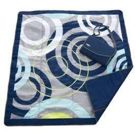 vendor-unknown Off to the Beach Blue Swirl Monogrammed Travel Picnic Blanket