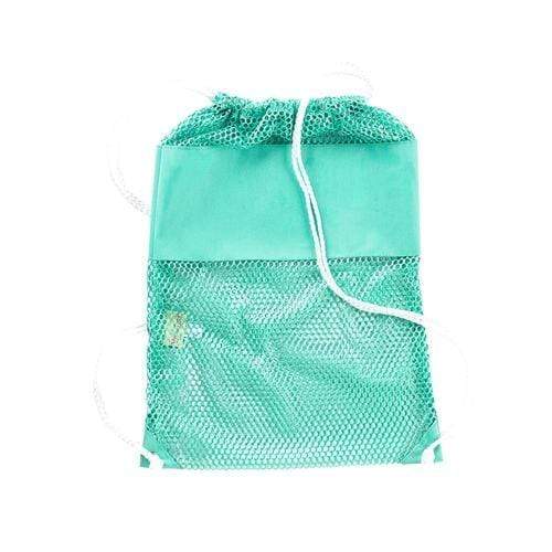 vendor-unknown Off to the Beach Mint Monogrammed Mesh Backpack
