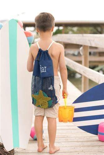 vendor-unknown Off to the Beach Monogrammed Mesh Backpack