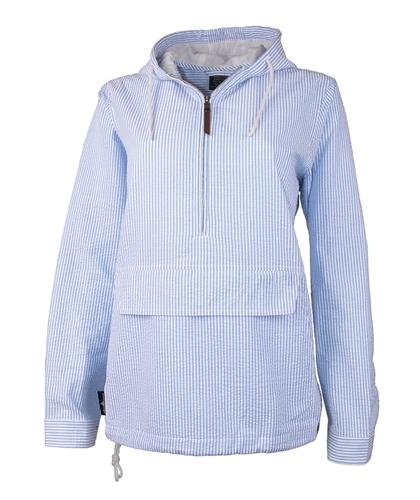 vendor-unknown Outerwear Blue / XSmall Monogrammed Seersucker Jacket