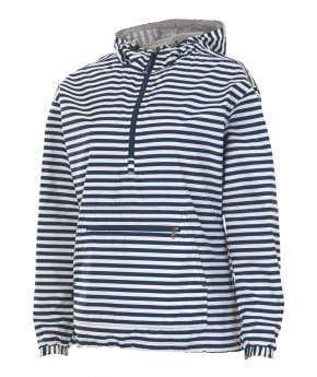 vendor-unknown Outerwear Navy/White Stripe / XSmall Monogrammed Quarter Zip Windbreaker / Jacket