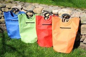 vendor-unknown Purses Orange Monogrammed Nylon Laundry / Carry All Bag