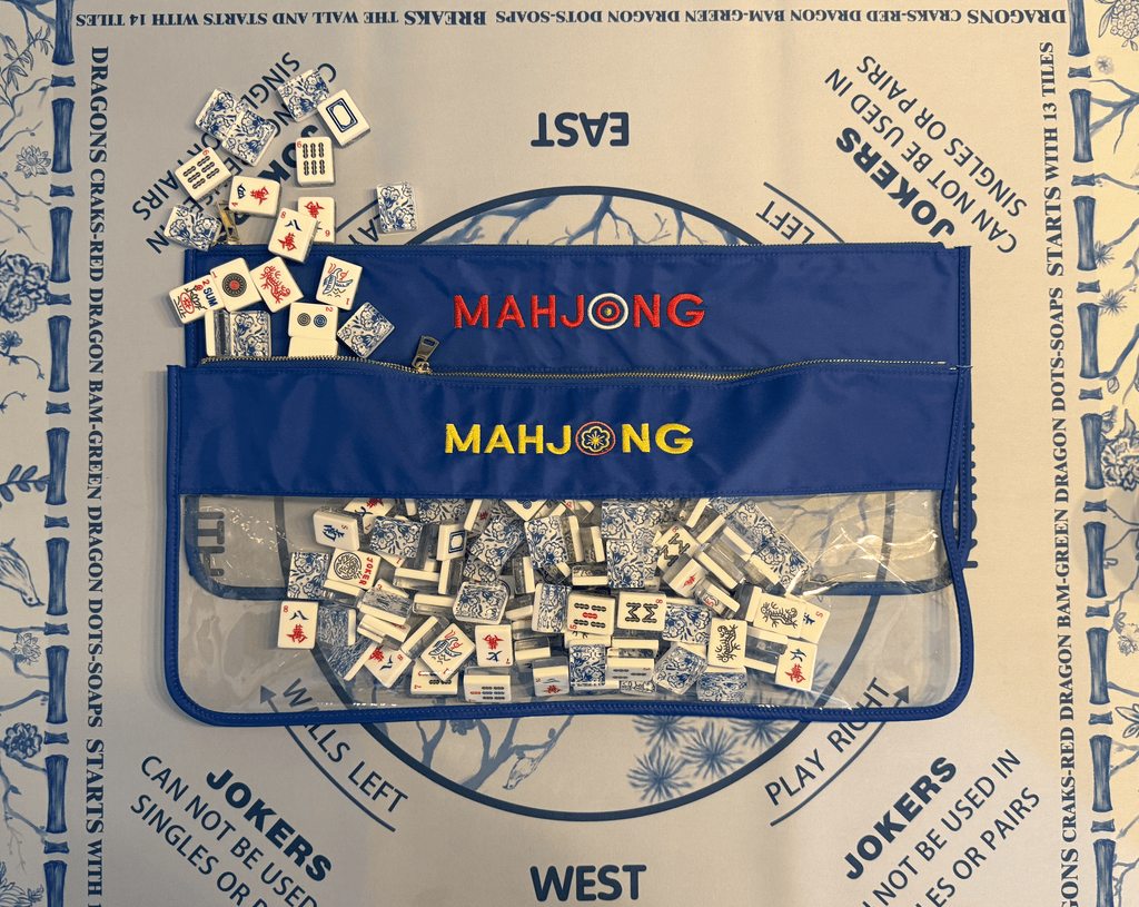 Blue Mahjong Tile Bags