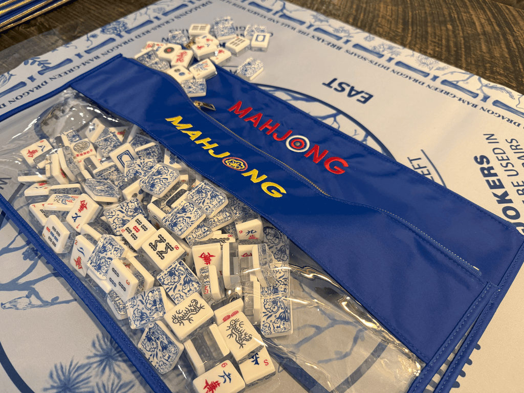 Blue Mahjong Tile Bags
