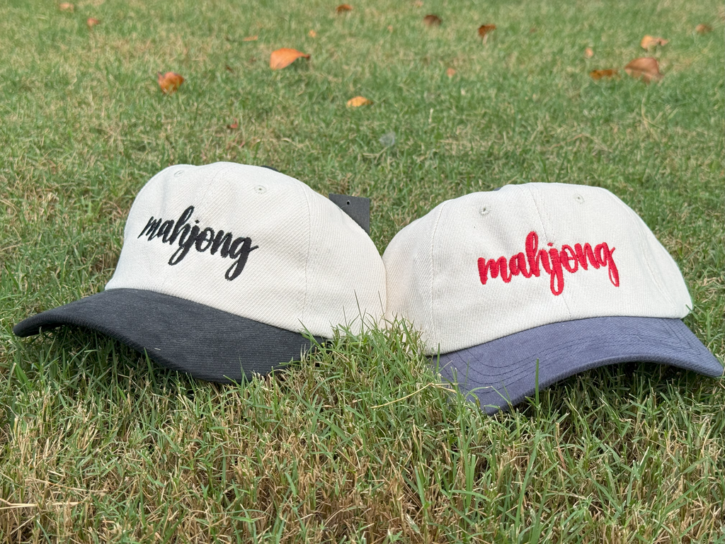 Mahjong Script Cotton Twill Baseball Hats