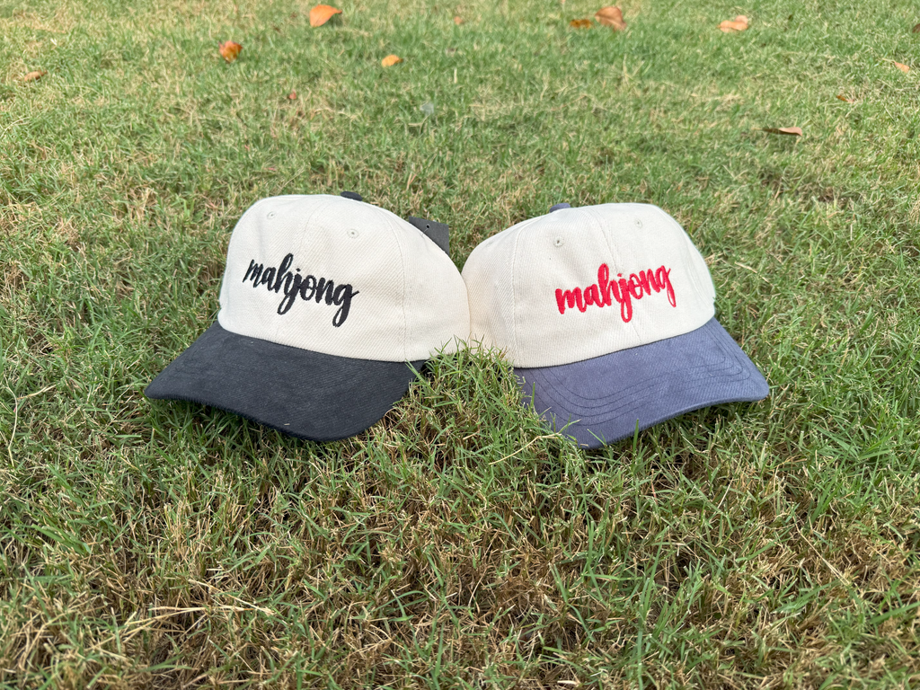 Mahjong Script Cotton Twill Baseball Hats