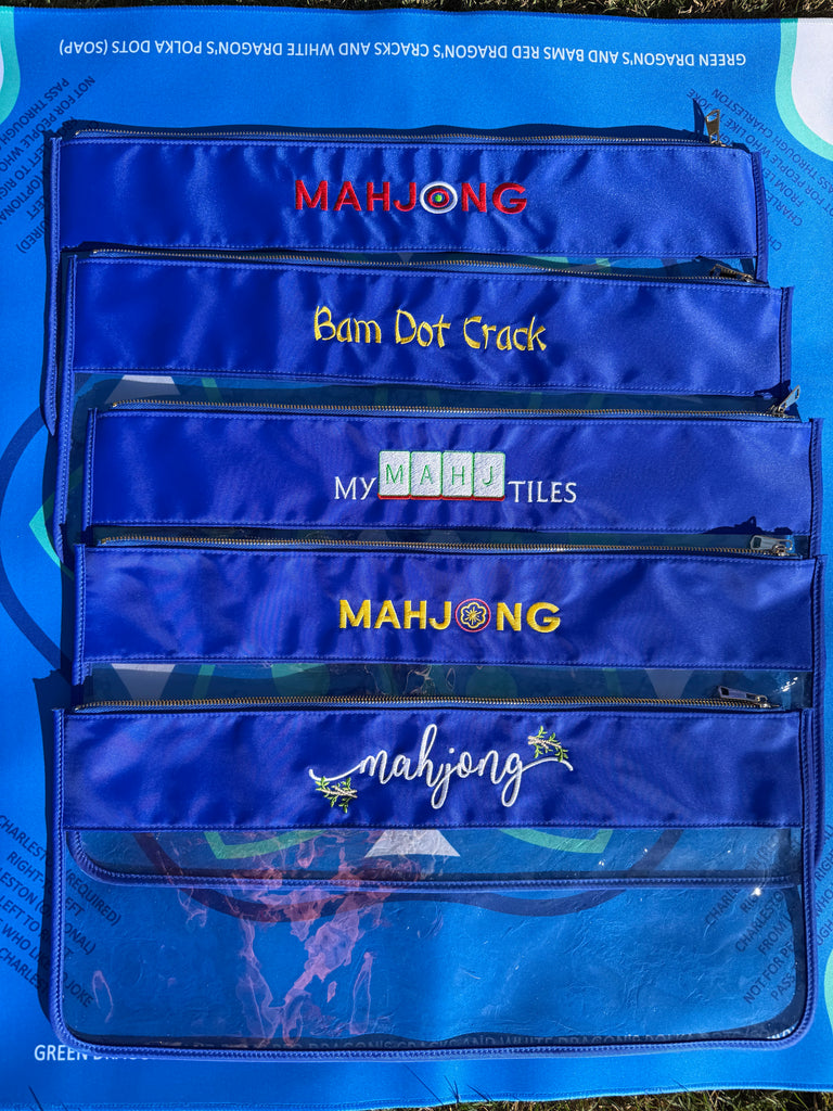 Blue Mahjong Tile Bags