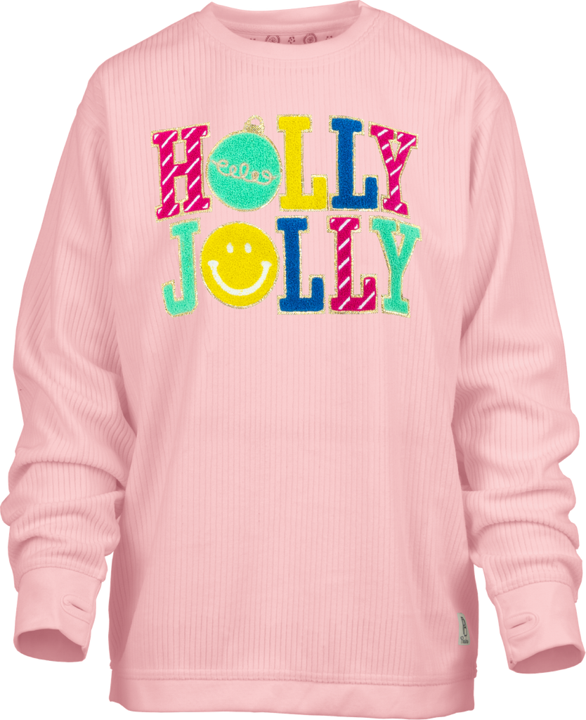 Holly Jolly Plush Ribbed Fleece