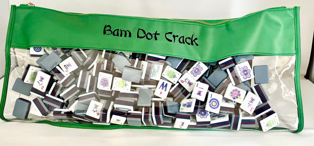 Monograms For Me Bam Crack Dot Style Green Mahjong Tile Bags