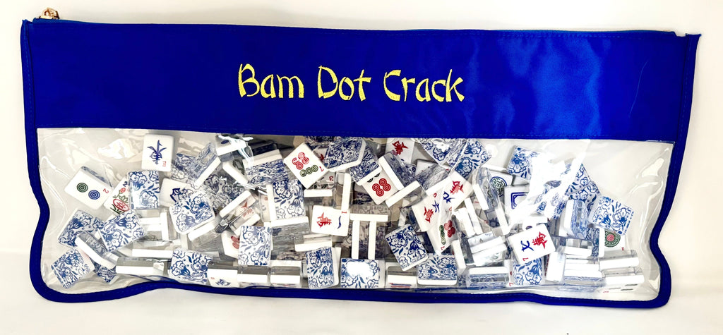 Monograms For Me Bam Dot Crack Blue Mahjong Tile Bags