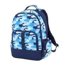 Monograms For Me Blue Camo School Backpack