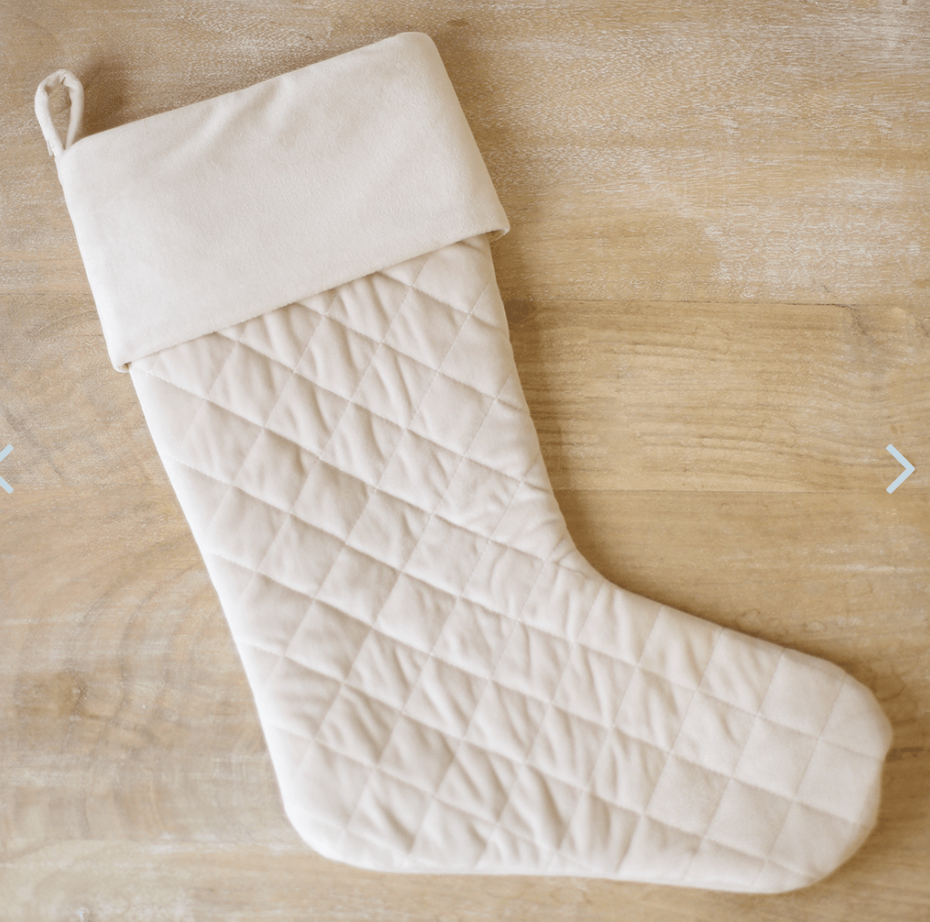 Monograms For Me Cream Quilted Christmas Stocking
