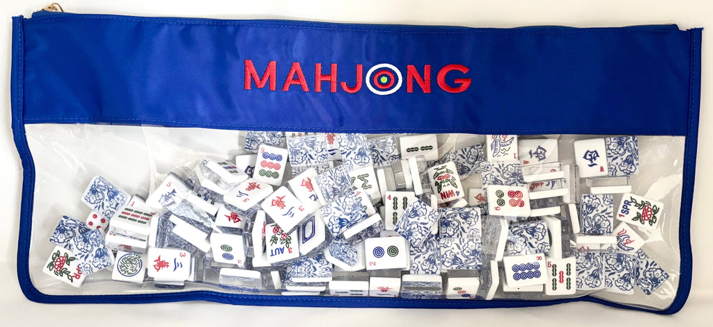 Monograms For Me Dot Style Blue Mahjong Tile Bags
