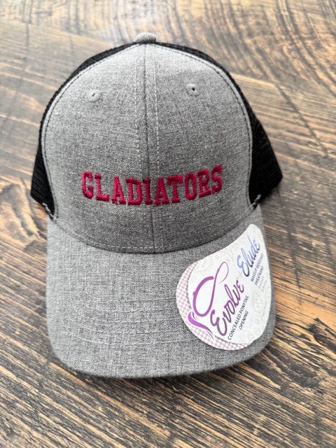 Monograms For Me Gray / Black Johns Creek - Ladies Gladiator Athletic Block Ballcap