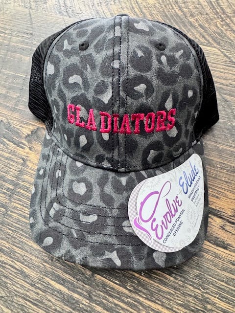 Monograms For Me Gray Cheetah Johns Creek - Ladies Gladiator Athletic Block Ballcap