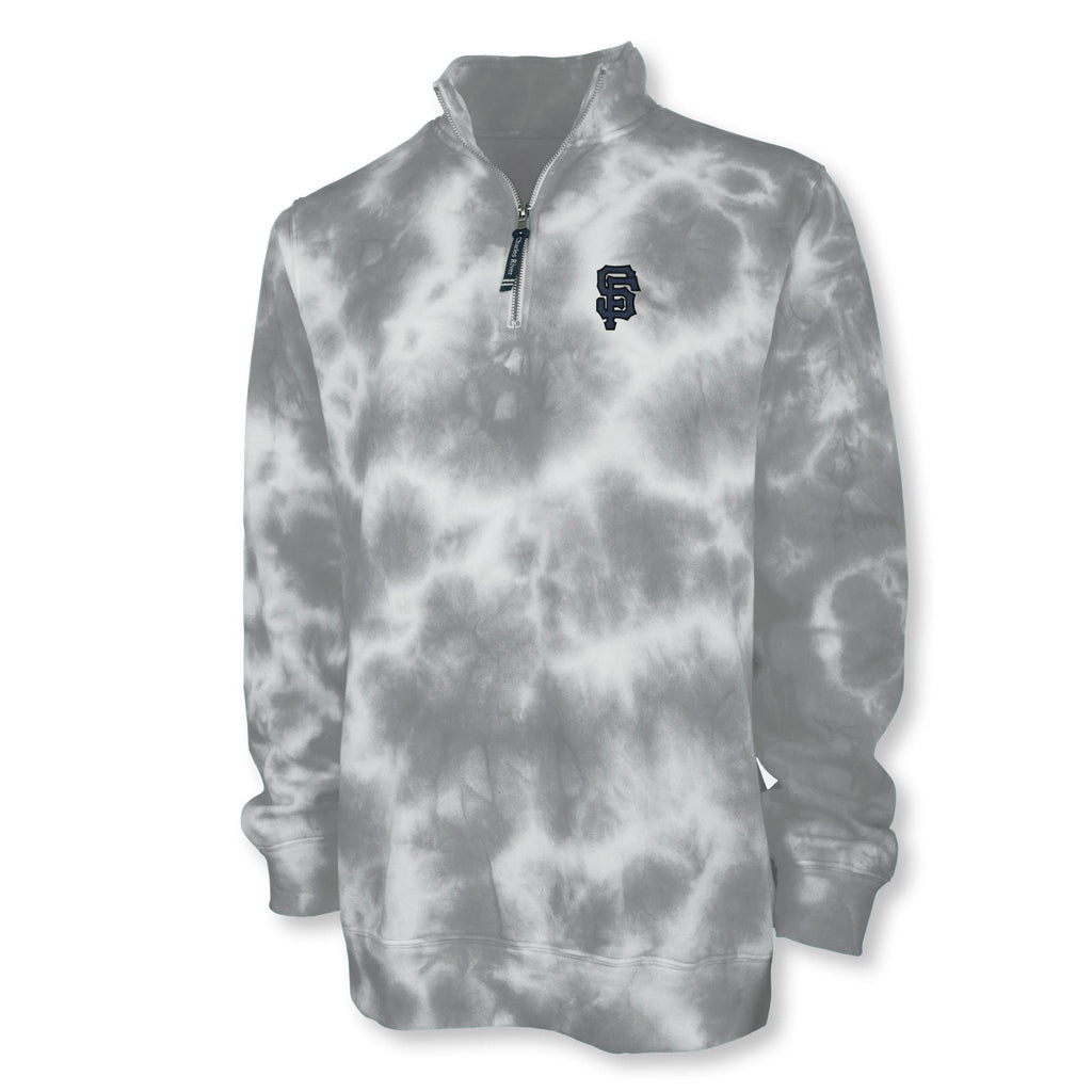 Monograms For Me Gray / Medium Unisex Tiedye Crosswind Quarter Zip Sweatshirt - 9359T