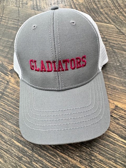 Monograms For Me Gray / White Johns Creek - Ladies Gladiator Athletic Block Ballcap