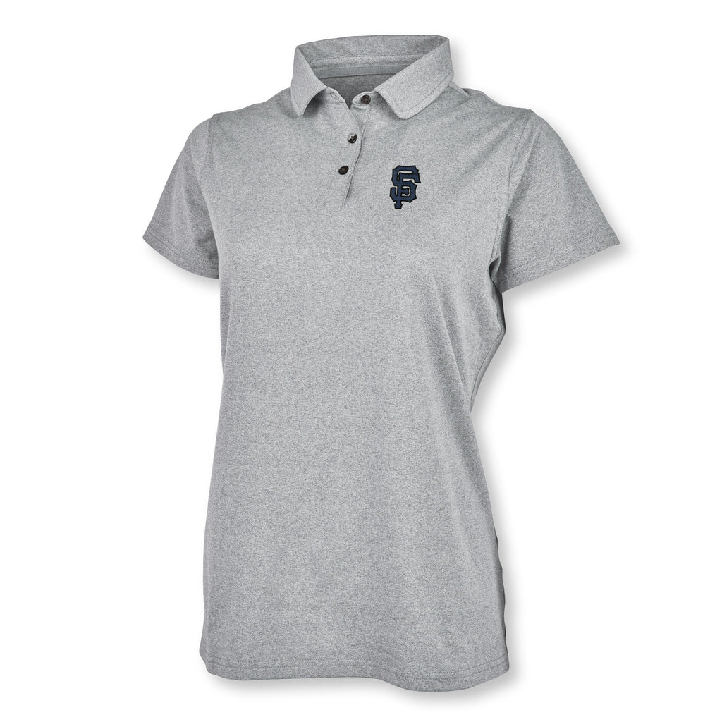 Monograms For Me Gray / XSmall Ladies Heathered Eco Logic Polo - 2318