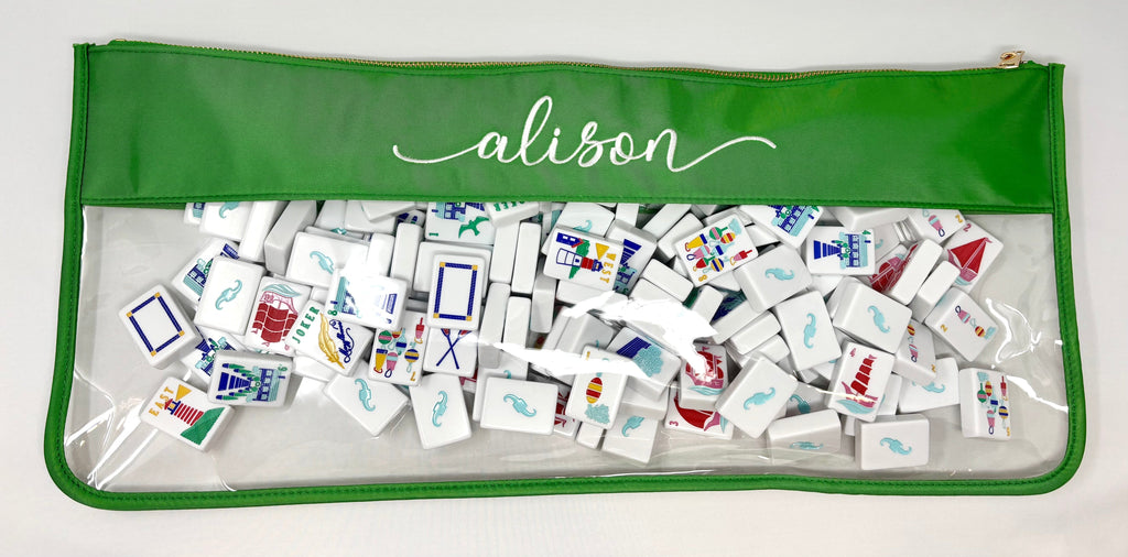 Monograms For Me Green Mahjong Tile Bags