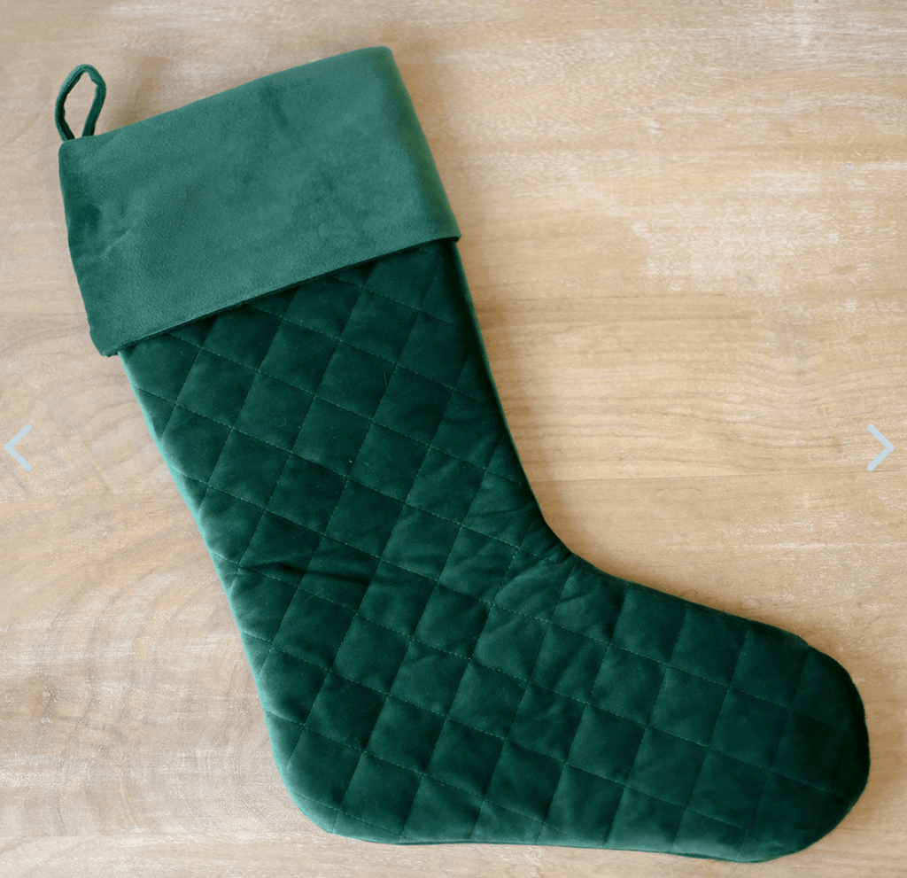 Monograms For Me Green Quilted Christmas Stocking
