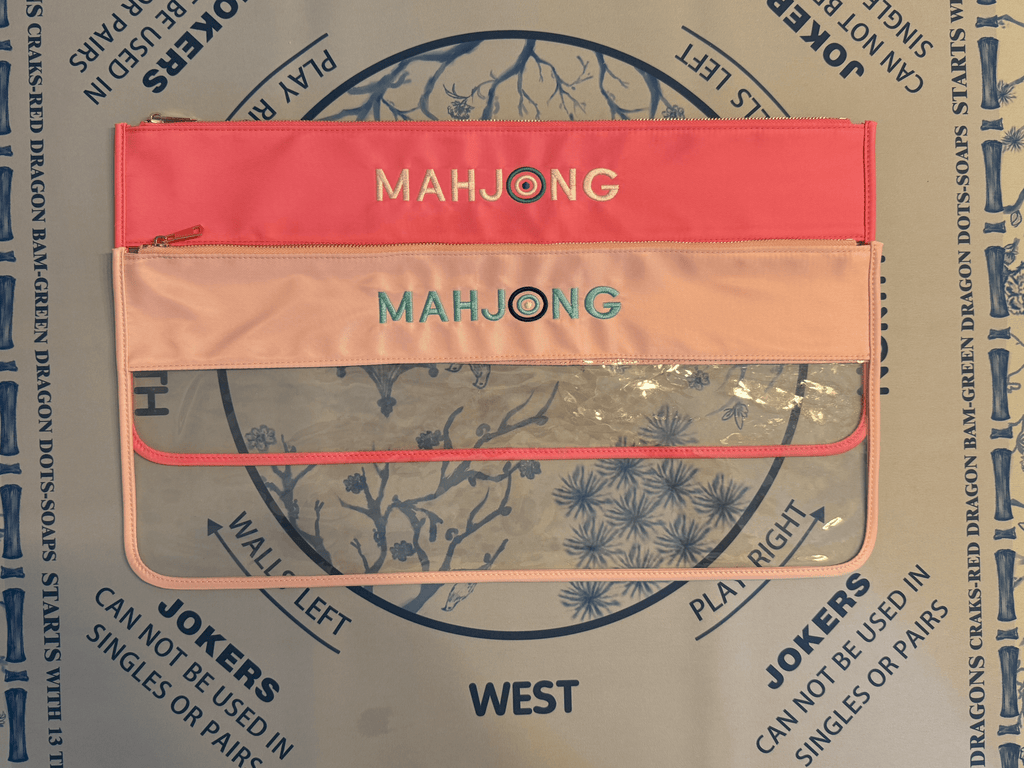 Monograms For Me Hot Pink Dot Style Pink Mahjong Tile Bags