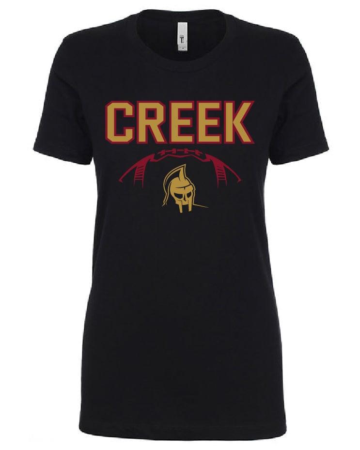 Monograms For Me Ladies Cut Crewneck Tee / Black / Small Johns Creek - CREEK FOOTBALL Mens & Ladies Tees