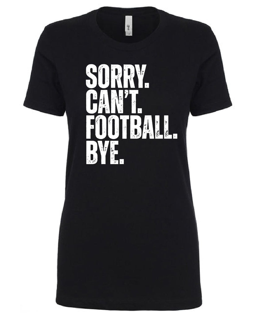 Monograms For Me Ladies Cut V-Neck Tee / Small / Black Johns Creek - Sorry. Cant. Football. T-Shirt