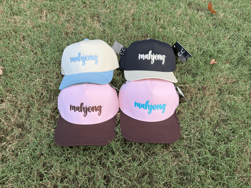 Monograms For Me Mahjong Script Canvas Trucker Hats