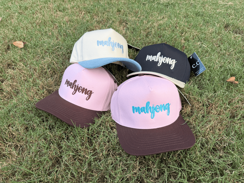 Monograms For Me Mahjong Script Canvas Trucker Hats