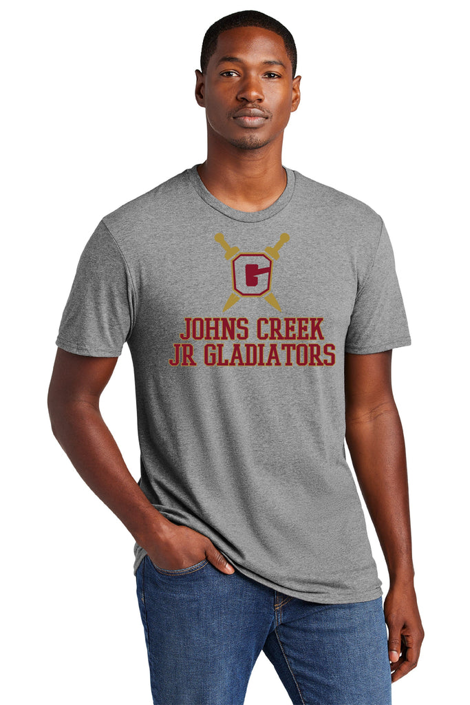 Monograms For Me Mens Cut Crewneck Tee / Gray / X-Small Johns Creek Jr Gladiator Spiritwear 2024