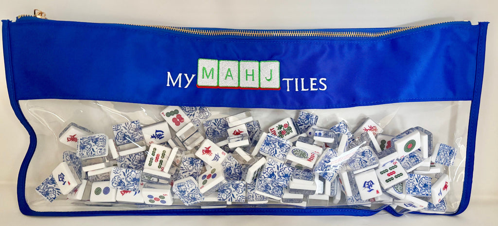 Monograms For Me My Mahj Tiles Blue Mahjong Tile Bags