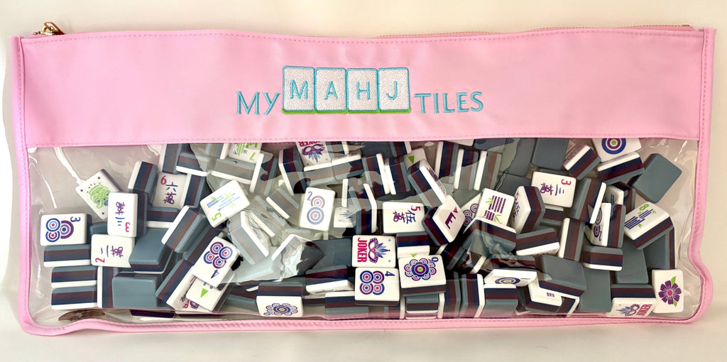 Monograms For Me My Mahj Tiles Style Light Pink Mahjong Tile Bags