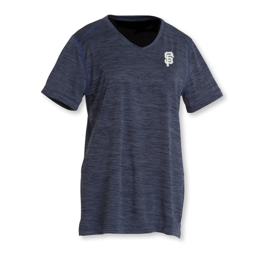 Monograms For Me Navy / XSmall Ladies Space Dye Performance Tee - 2764